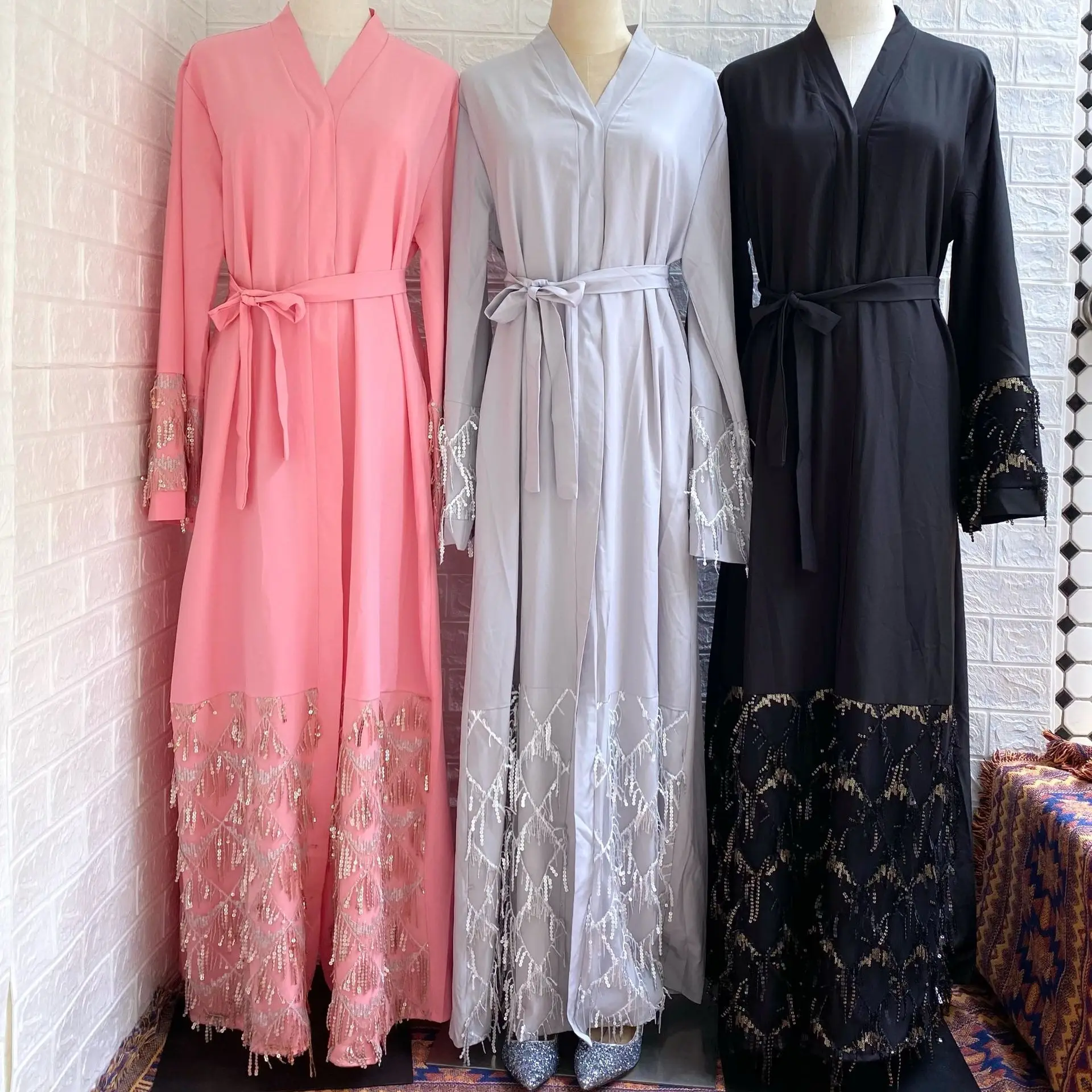 

Ramadan Turkey India Muslim Dress Lace Print Abaya Duabi Arabic Vestidos Moroccon Kaftan Islamic Clothing Jilbab Gown Robe 2021