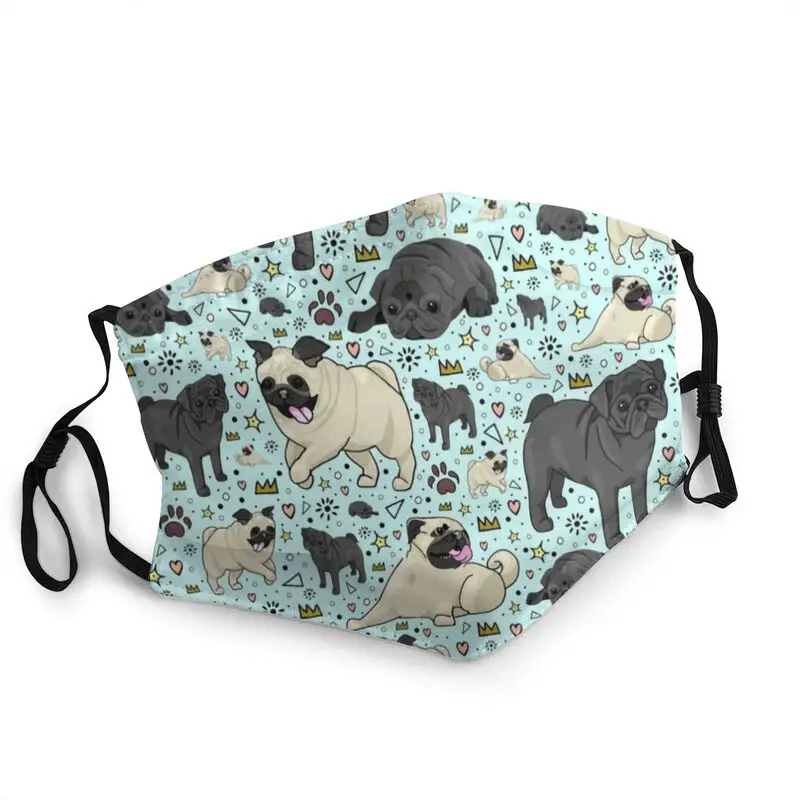 

Pug Life Face Mask Men Anti Dust Puppy Dog Pattern Mask Protection Cover Respirator Reusable Mouth Muffle