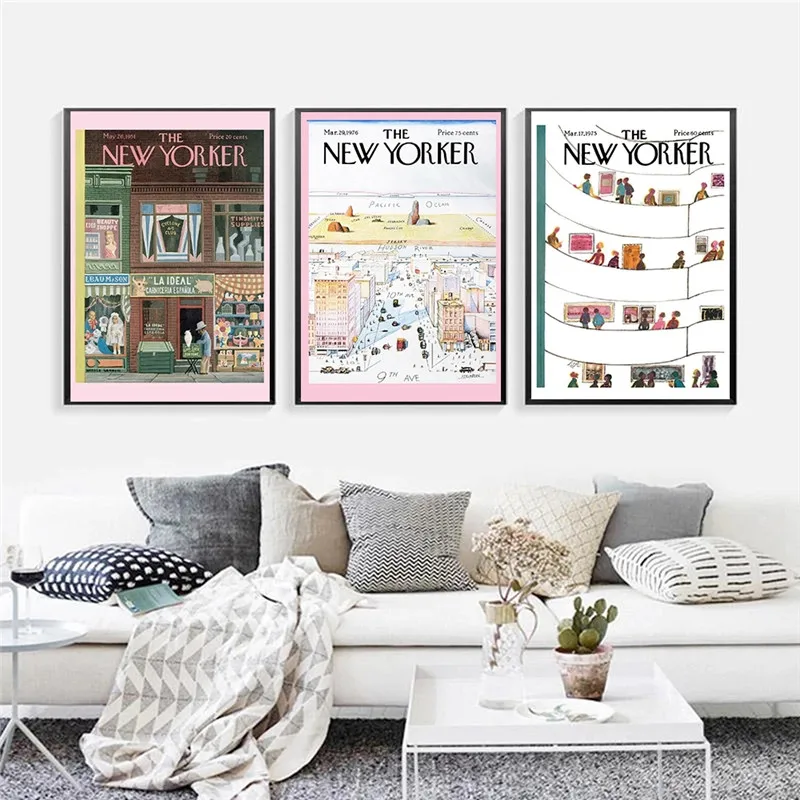 

The New Yorker Magazine Abstract Wall Art Canvas Painting Nordic Posters and Prints Wall Pictures for Living Home Decoration
