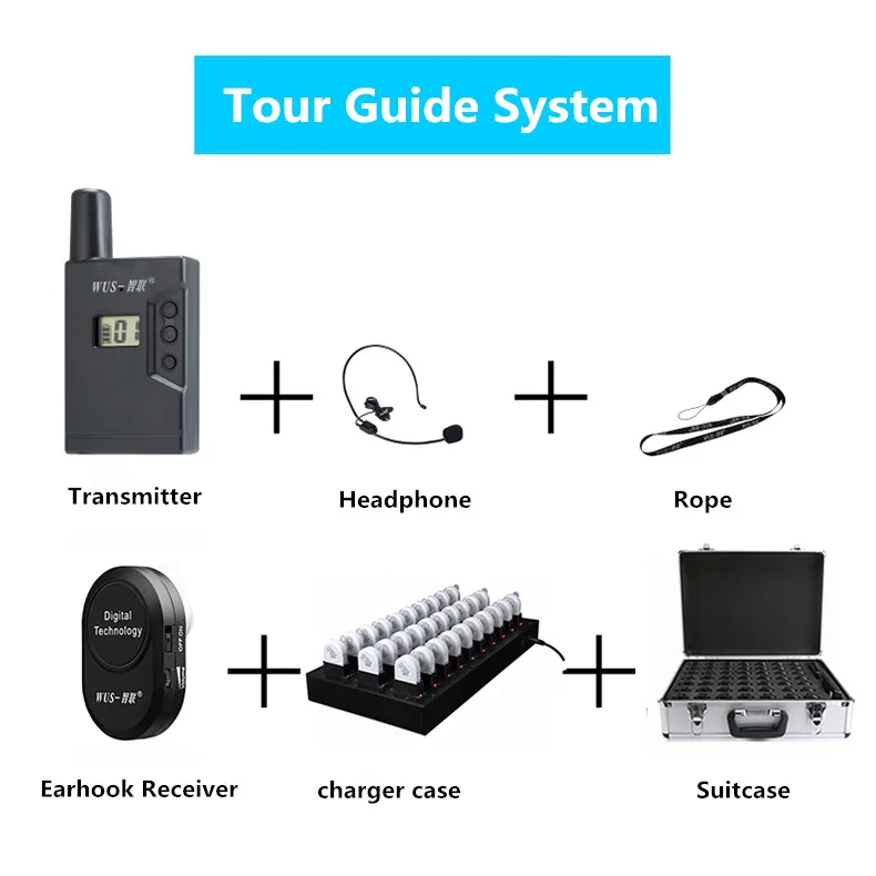 

Tour guide simultaneous translation system intercom headset system for international conference 2pcs transmitter 30pcs receives