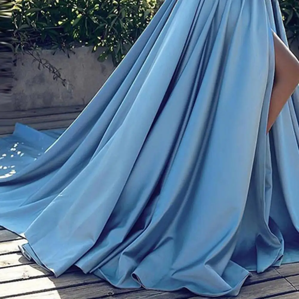 Formal Dress Off Shoulder High Slit Elegant Floor Length Prom for Wedding Plus Size Satin Party Dresses Glamorous Sexy 5XL | Женская