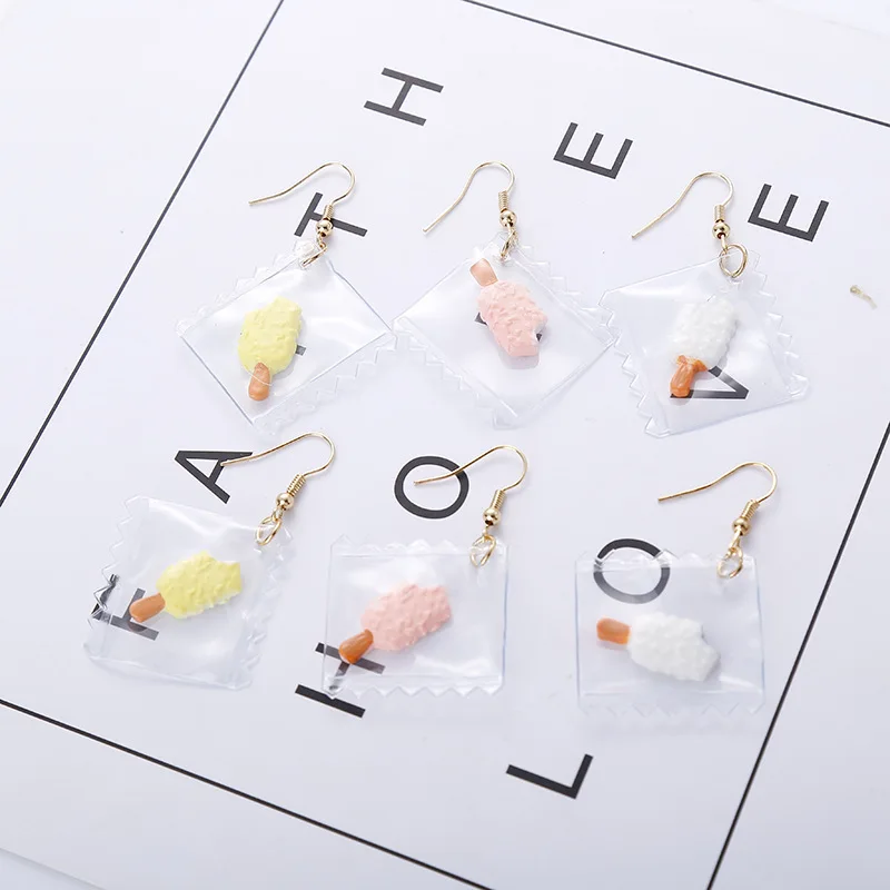 Женские Висячие серьги с фруктами и мороженым в Корейском стиле несколько стилей