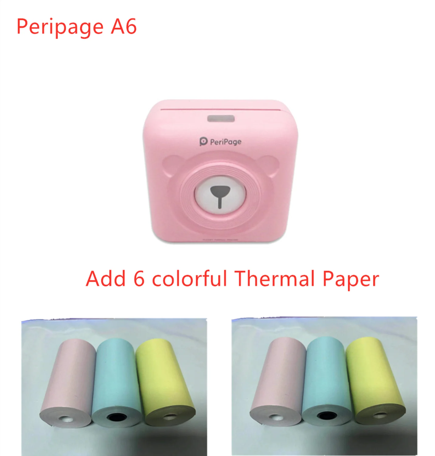 Портативный термопринтер PeriPage A6 с Bluetooth мини фотопринтер для мобильных телефонов