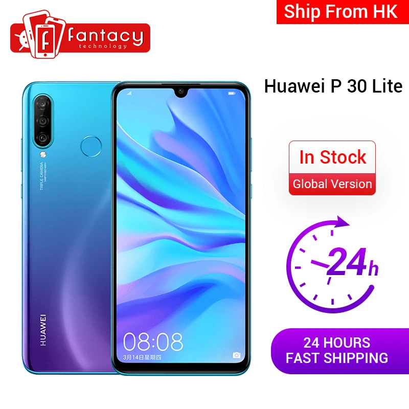 В наличии глобальная версия Huawei P30 Lite 4 Гб 128 Смартфон 24MP Тройная камера 32MP