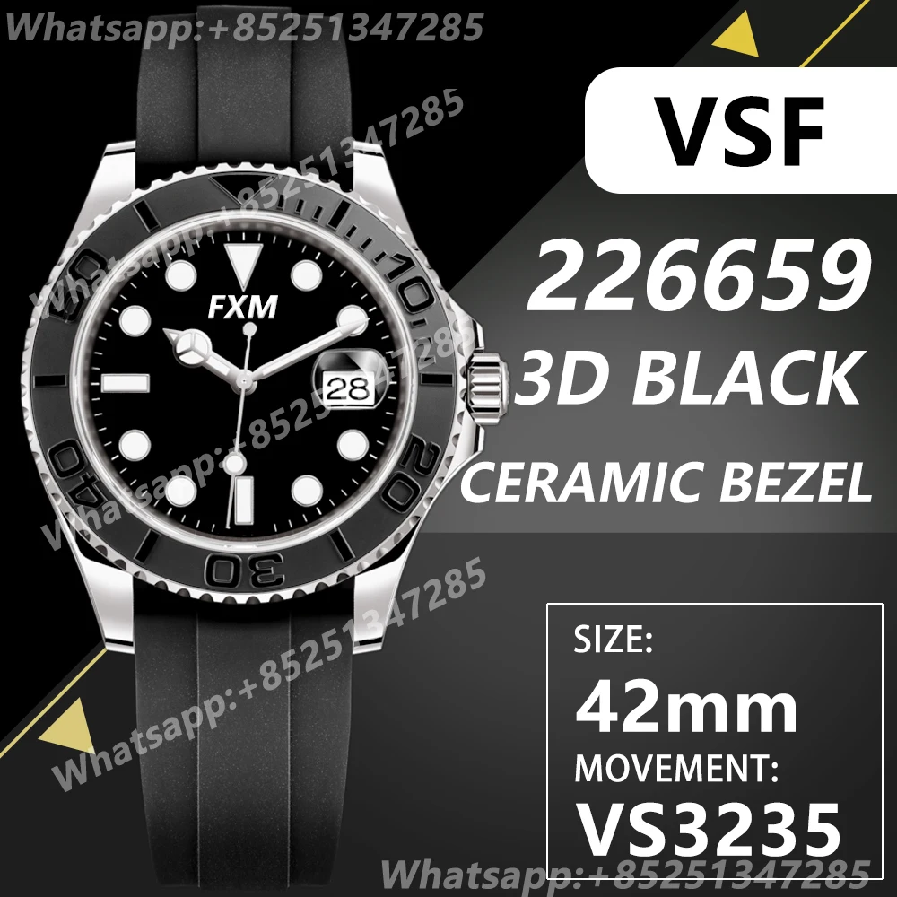 

Мужские автоматические механические Роскошные Брендовые Часы яхт-мастер 42 мм 226659 VSF VS3235 AAA Реплика супер клон спортивные водонепроницаемые