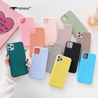 solid candy phone case for iphone 13 12 pro max mini soft matte green silicone brown gray case for iphone 11 pro max cover funda
