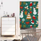 Штора на дверь в японском стиле, с рисунком Рождества, для кухни, спальни, ресторана, декоративная перегородка, подвесные шторы