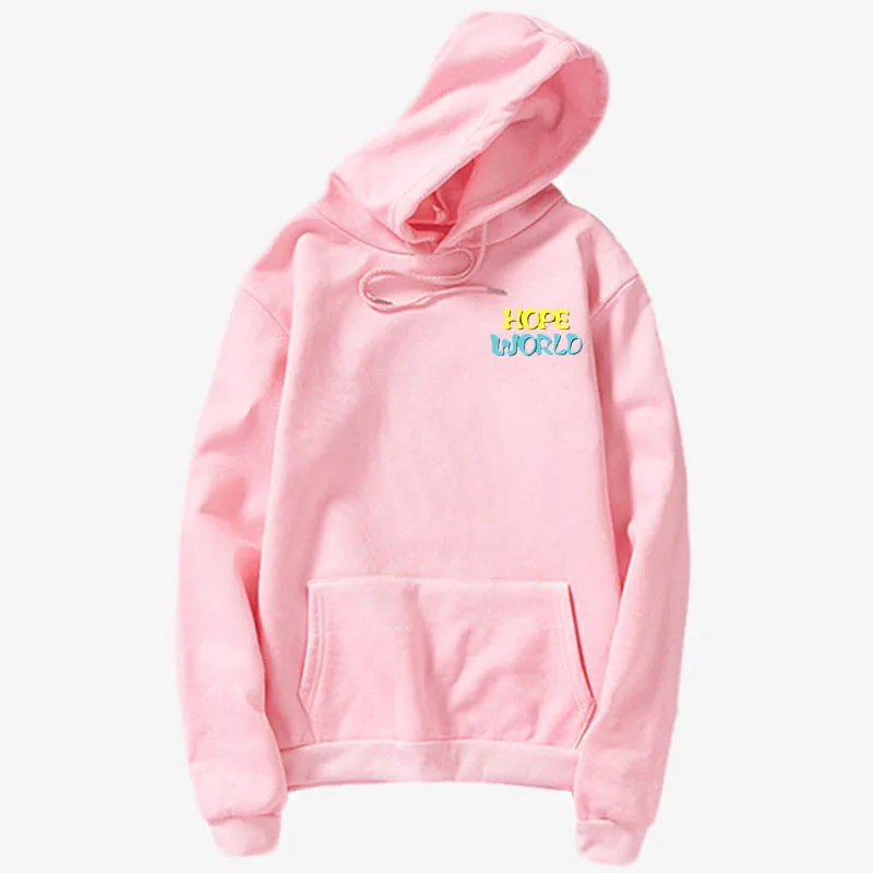 pink 2 Толстовка с капюшоном и карманом с надписью «bulletproof Boy scouts J-hope World Yellow Hixtape» Bangtan Hope World - Цвет: pink 2