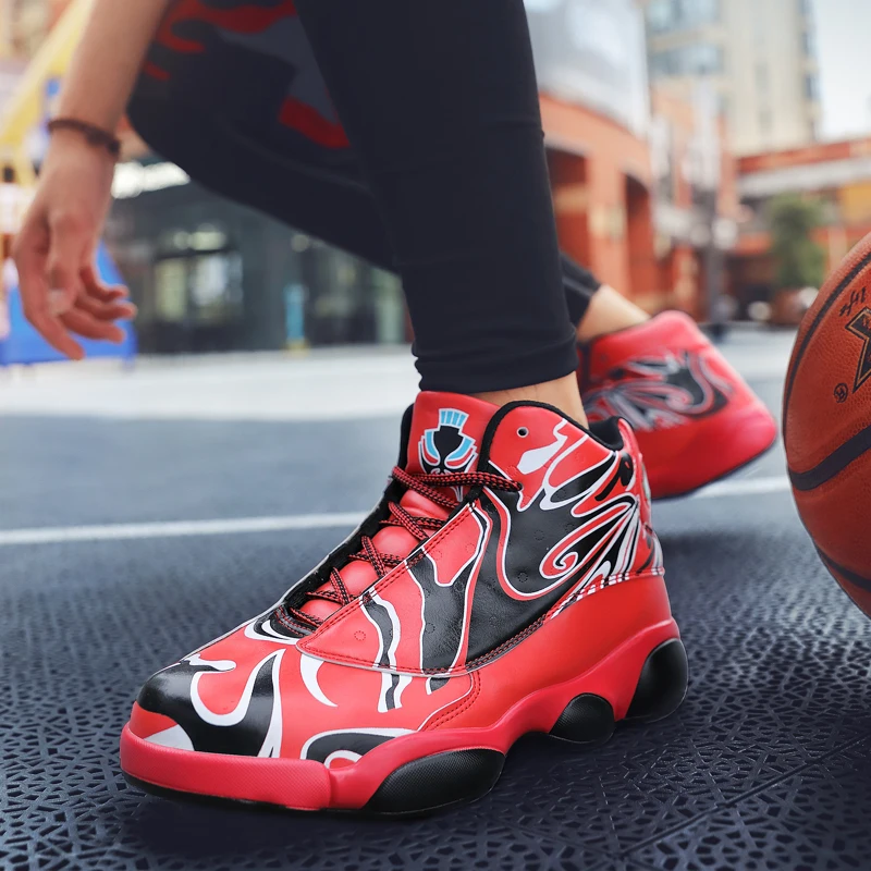 Boys Basketball Boots Yellow Youth Athletic Trainers Training Classic Men Basketball Shoes Stylish Retro Sport Shoes Men 36-46