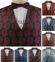 mens formal party wedding waistcoats and bowtie in 8 colors all sizes