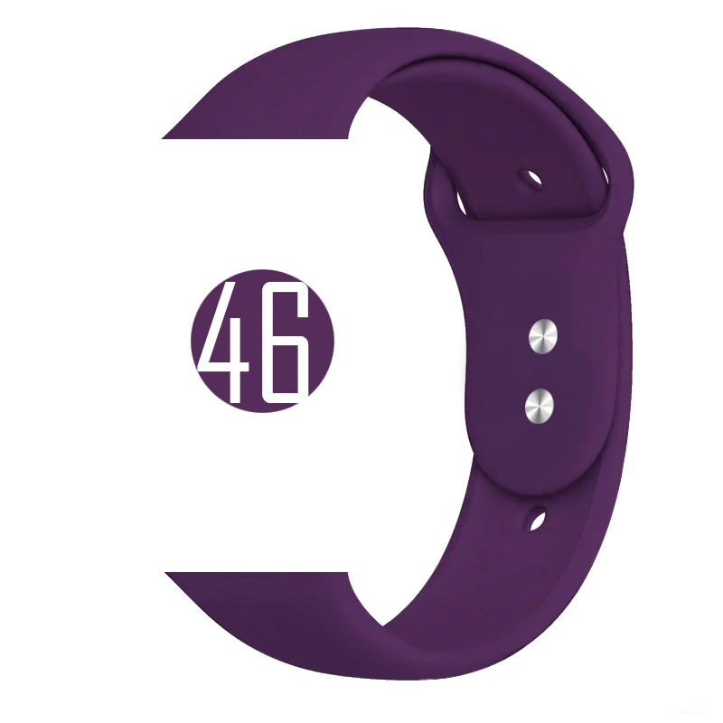 46 Цветной мягкий силиконовый спортивный ремешок для Apple Watch Series 5 4 3 2 1 38 мм 42 мм резиновый ремешок для часов iWatch 5 4 40 мм 44 мм - Цвет ремешка: 46