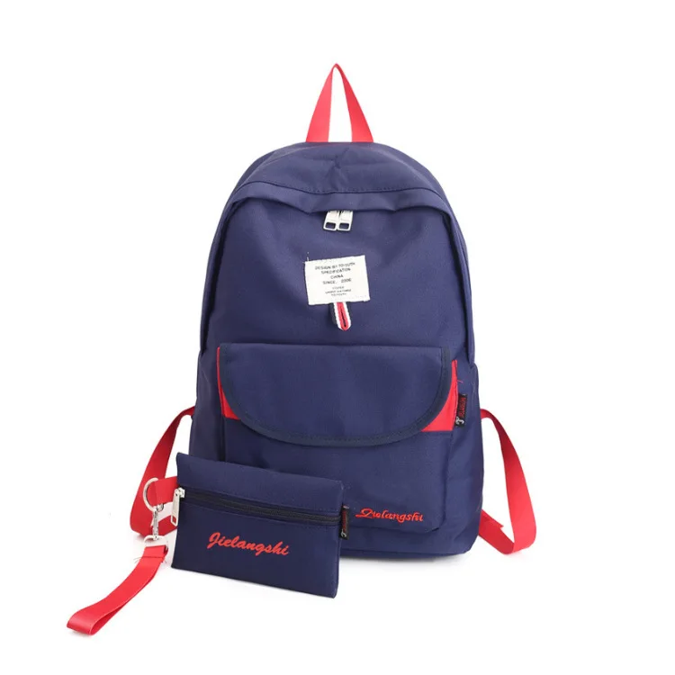 

Embroidered letters decoration all-match solid color student schoolbag college style boys and girls backpack