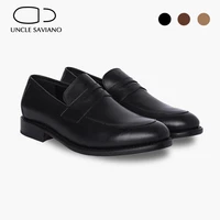 uncle saviano solid loafer wedding dress men shoes fashion original designer man shoe luxury genuine leather handmade men shoes