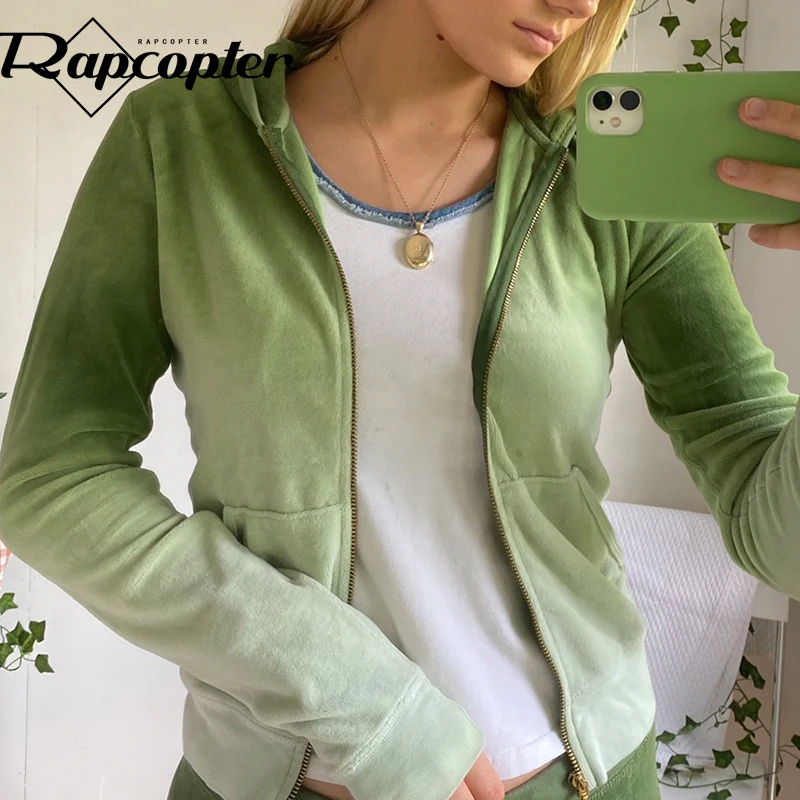 

Женское Укороченное пальто Rapcopter y2k с капюшоном и карманами, Повседневная Верхняя одежда с длинным рукавом в стиле Харадзюку, женские спорти...