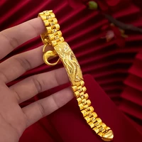 not fade quality gold bracelet for men dragon bangle fashion hip pop iced out jewelry luxury dubai party expensive jewellery
