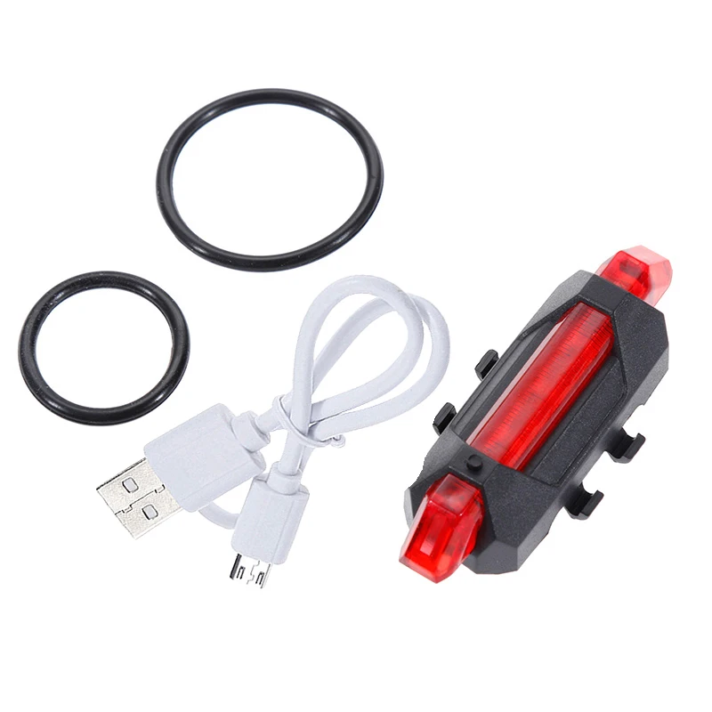 3 цвета портативный Перезаряжаемый USB задний фонарь для велосипеда