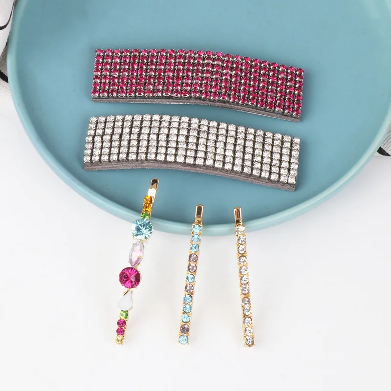 

5PCs/Set Fashion Square Shape Crystal Hair Clip Lovely Barrettes Women Girl High Quality Hairpins Hair Accessories