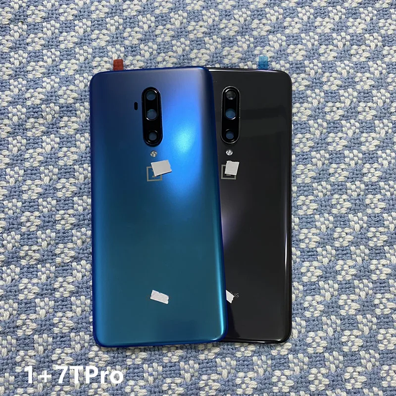 

7TPro стеклянная задняя крышка корпуса для Oneplus 7T Pro 6,67 "One Plus задняя крышка батарейного отсека + наклейка на стекло камеры