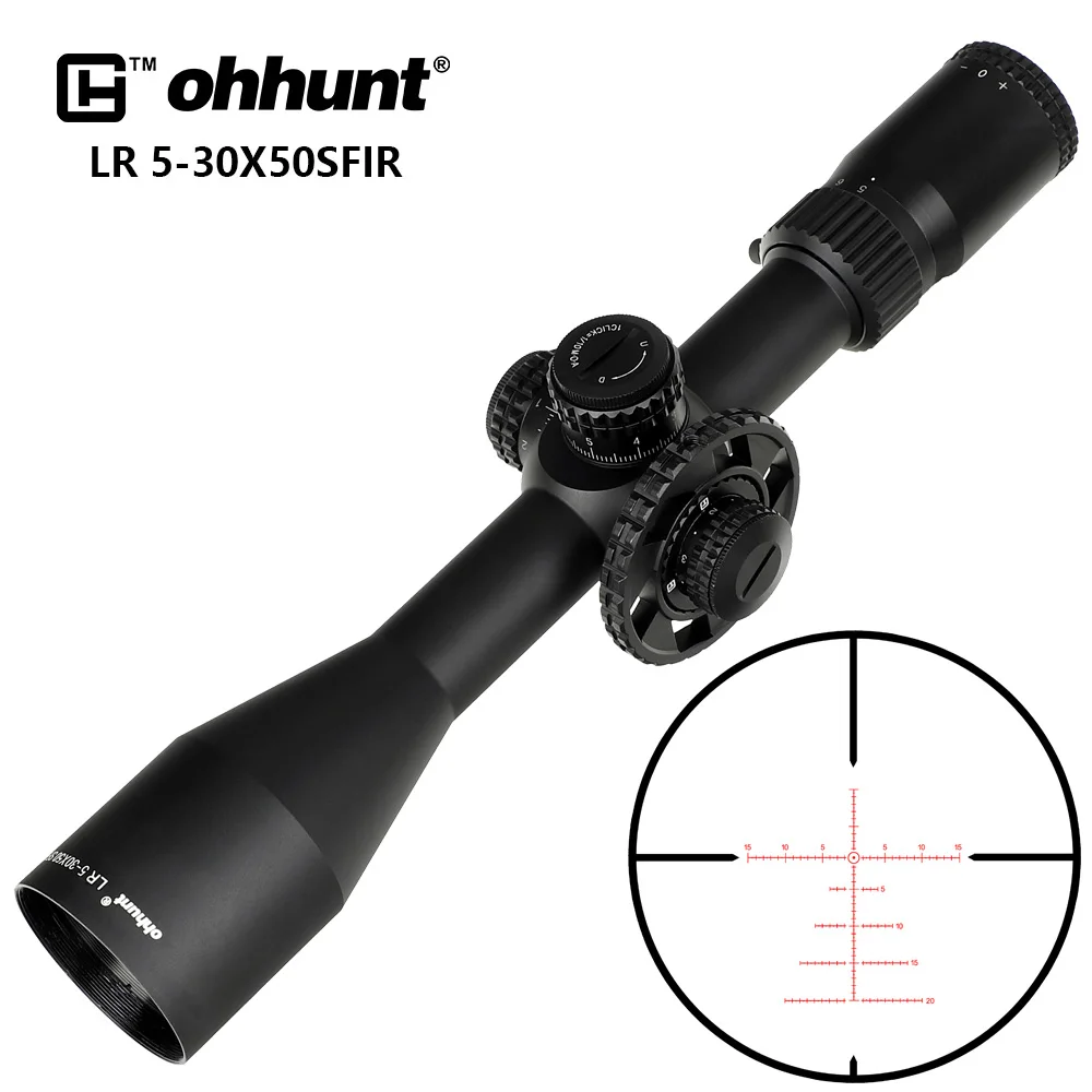 Ohhunt LR 5-30x50 SFIR Охотничий прицел Тактическое стекло Травленая прицельная сетка Красная подсветка Боковые параллаксные турели Блокировка сброса Прицел