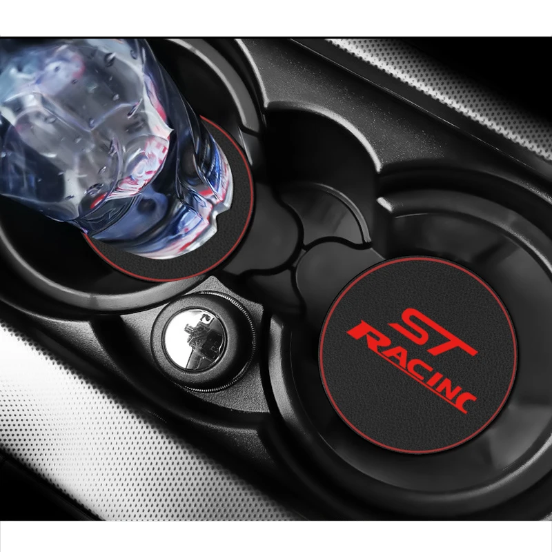 1 шт. автомобильный подстаканник коврик Кожаная подставка для воды украшение Ford ST