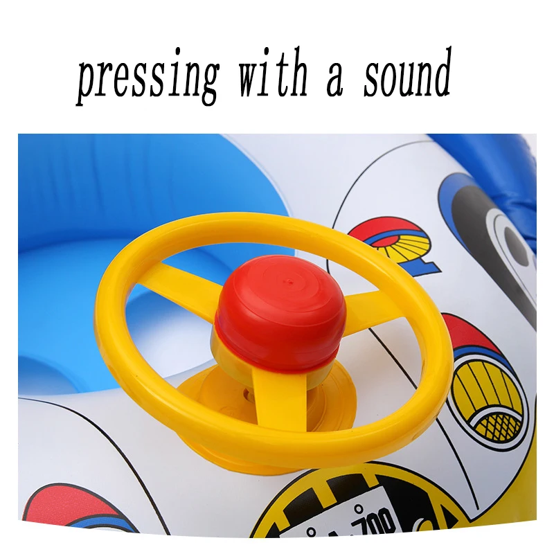

Inflatable Float Seat Boat Baby Pool Swim Steering Wheel Ring Swimming Safe Raft Kids Water Car For Baby Water Fun Toys