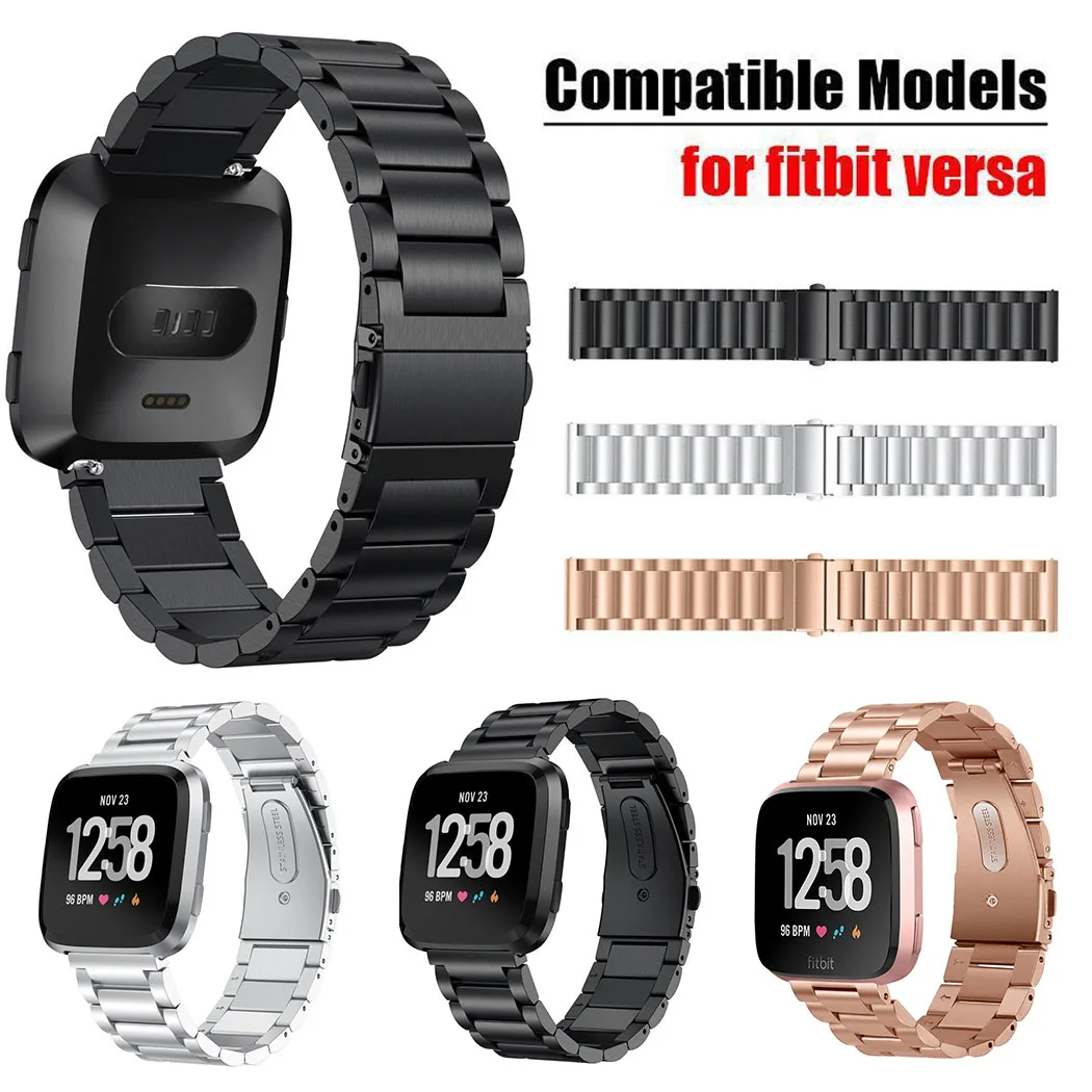 Классическая версия для Fitbit Versa металлическая полоса из нержавеющей стали