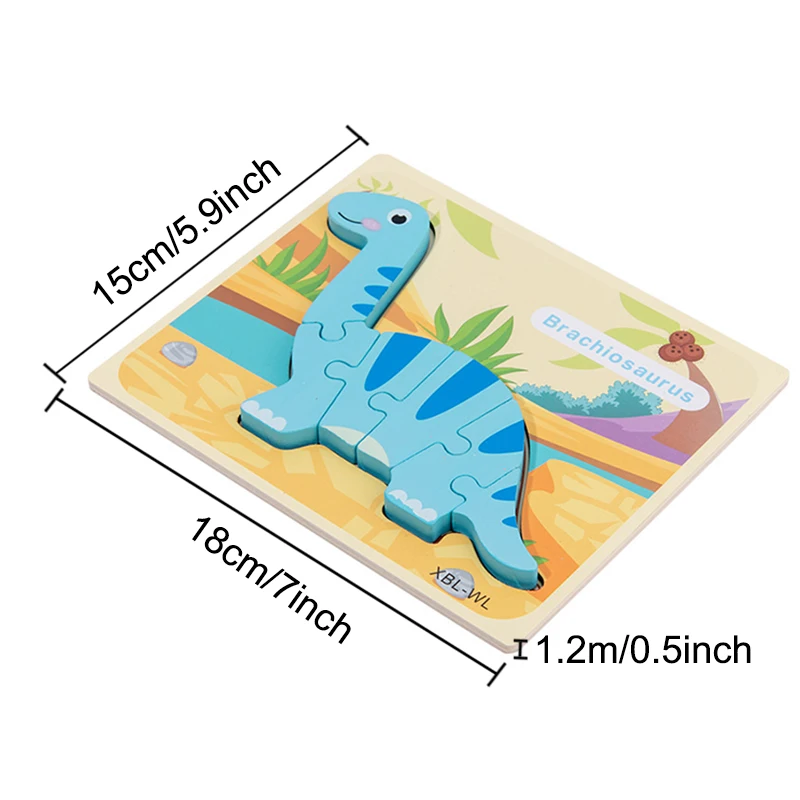 Rompecabezas de madera de dinosaurio para ni&ntilde;os y adultos, juguetes educativos, rompecabezas de madera de mariposa-4
