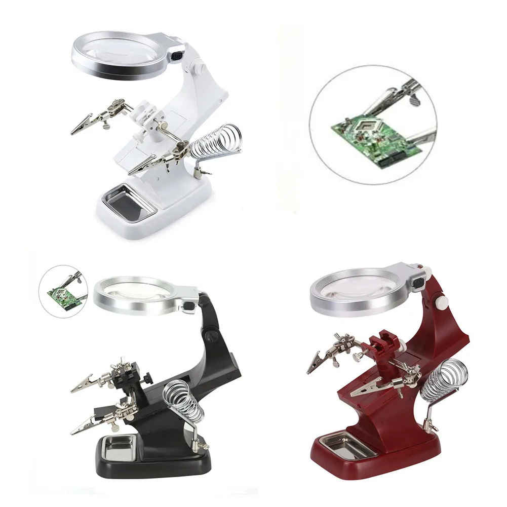 

Glass Desktop Magnifying Glass Hand Helping Iron Lens Magnifier Magnifying