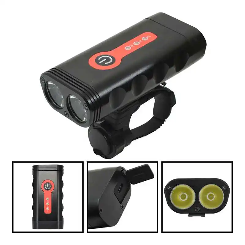 

XML T6 LED Bicycle Light 1800LM USB Rechargeable Bike Front Lights Waterproof 5 Modes Cycling Road MTB Headlight Head Lamp