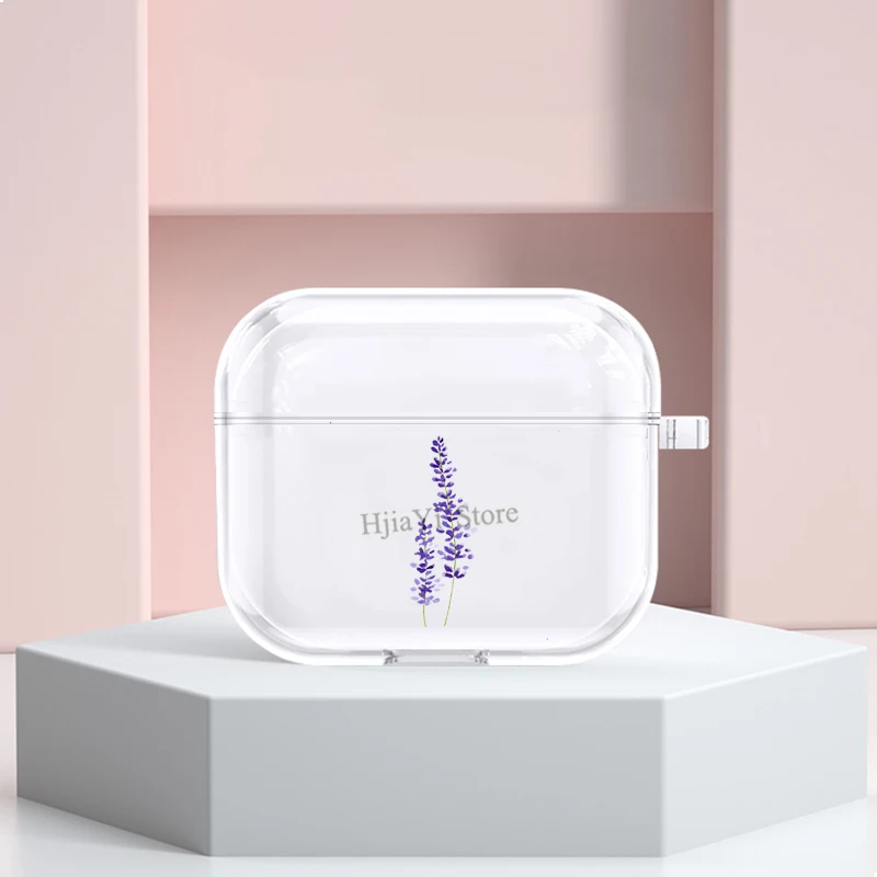 

Цветочный Лавандовый фиолетовый чехол для телефона Airpods 3 защитный чехол для наушников для Airpods Pro 2/1