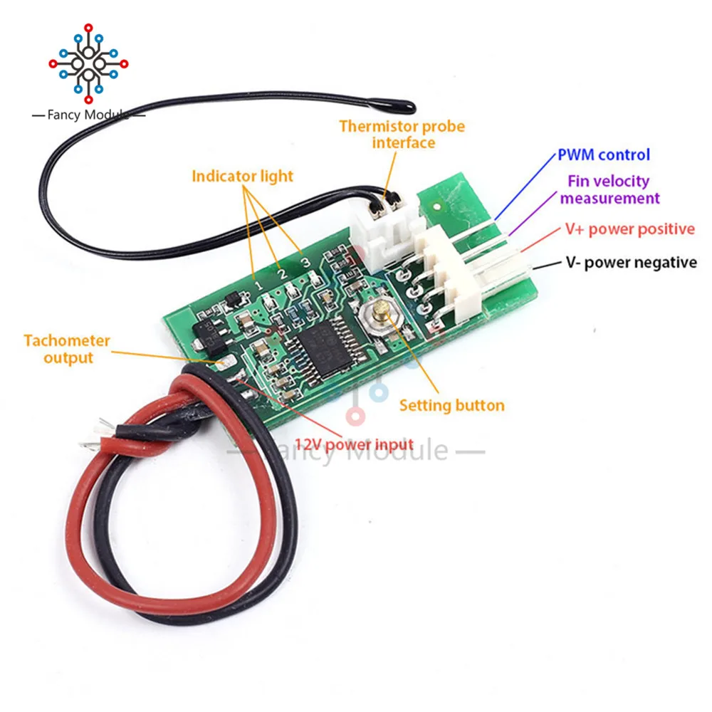 diymore DC 12V PWM Temperature Detector Probe Controller 4-Wire Fan Speed Governor for PC STK IC | Инструменты
