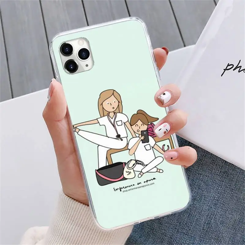 

Spain Cartoon Medicine Doctor Nurse fashion Phone Case For iphone 12 5 5s 5c se 6 6s 7 8 plus x xs xr 11 pro max mini