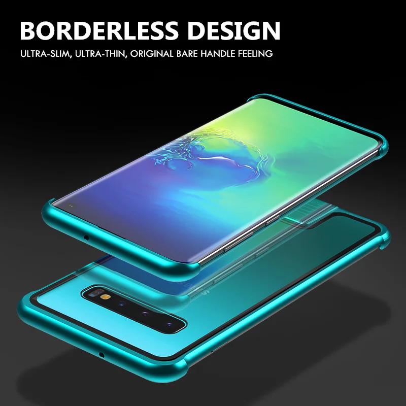 Металлический бампер OMEVE для Samsung S10 Plus прозрачный чехол из закаленного стекла Galaxy