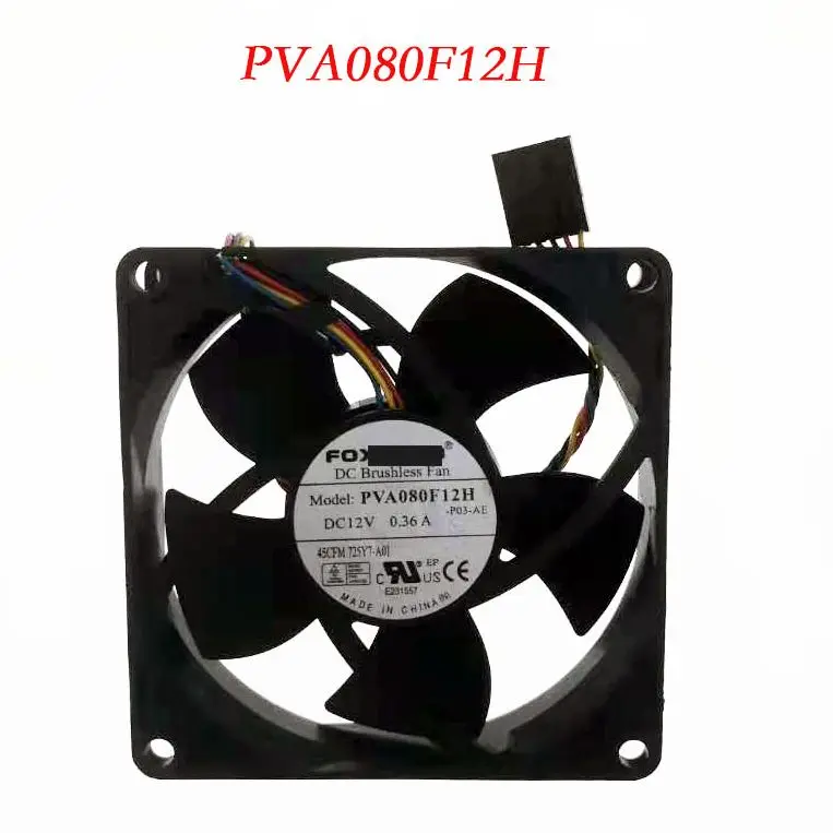4 проводной охлаждающий вентилятор для сервера Emacro Foxconn PVA080F12H DC 12 В 0 36a 80x80x20