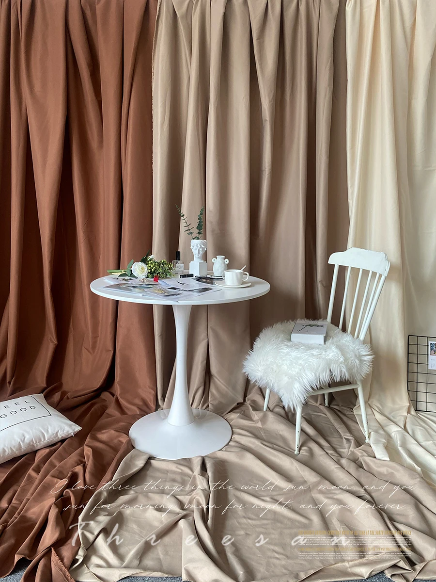 2021 INS стиль хаки коричневый фото фон ткань Ins бежевый стена украшение комната