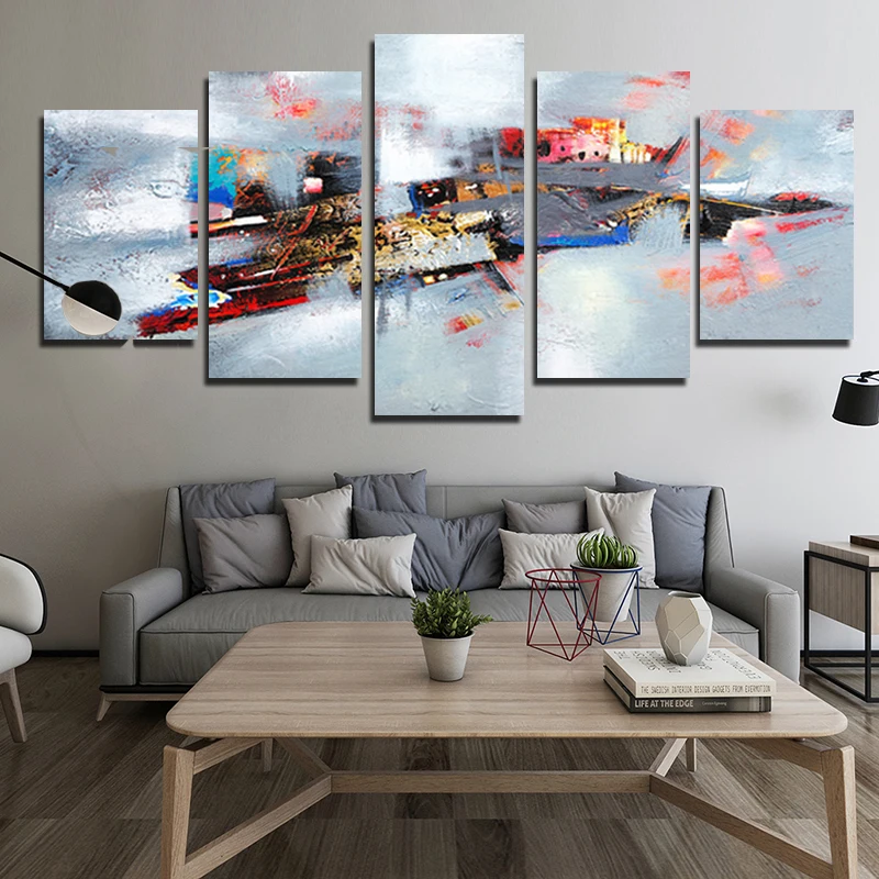 

Hd 5 шт./Комплект Современная водостойкая струйная Картина на холсте абстрактный цвет художественный плакат домашний декор принты и фрески б...