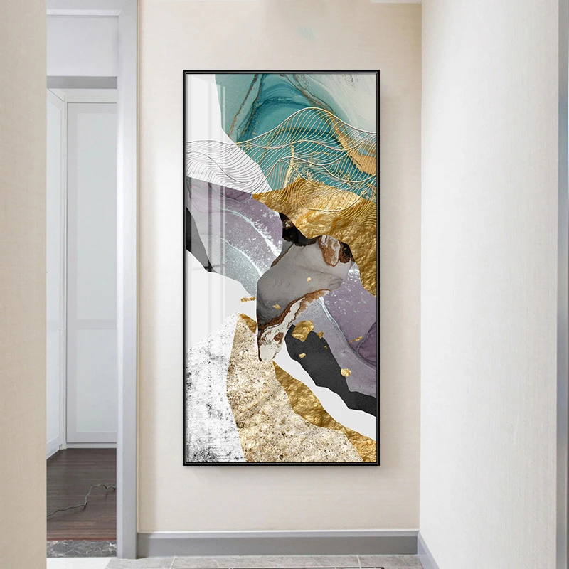 Cuadro de pintura de vena dorada abstracta, p&oacute;ster grande de impresi&oacute;n HD, arte de pared para sala de estar, pasillo de entrada, cuadros, decoraci&oacute;n de sal&oacute;n-3