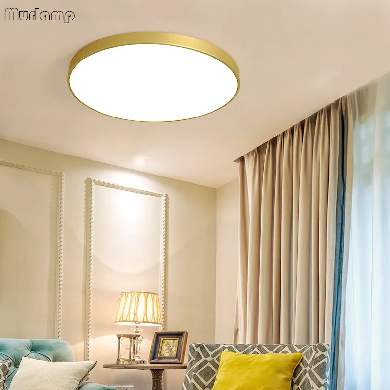 Светодиодсветодиодный лампа Murlamp LED Modern железо акрил Round Gold 5c тонкая Светодиодная