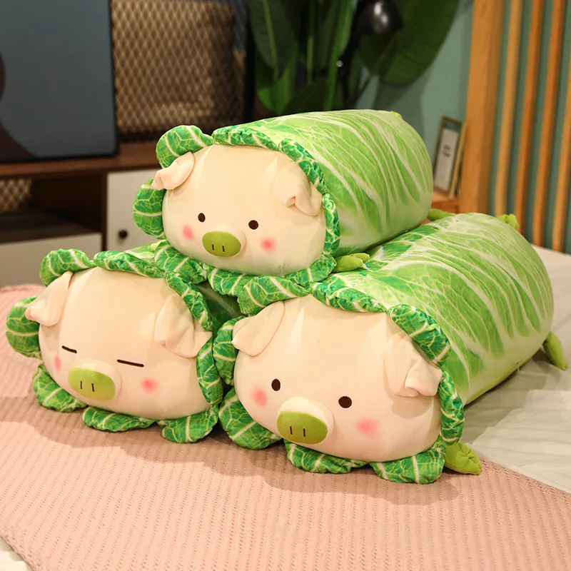 

Kawaii Cabbage Pig Plush Toys Cartoon Anime Figure Pigs Decor Cute Animal Pillow Kids Stuffed Doll Cushion Gift for Girls