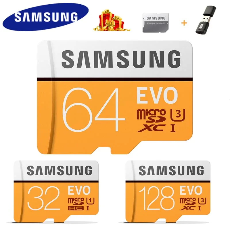 SAMSUNG карта памяти Micro SD 32 gb 64GB 128 Microsd карты SDHC C10 UHS-1 Макс 95 МБ/с. флэш-памяти TF EVO SDXC 4K