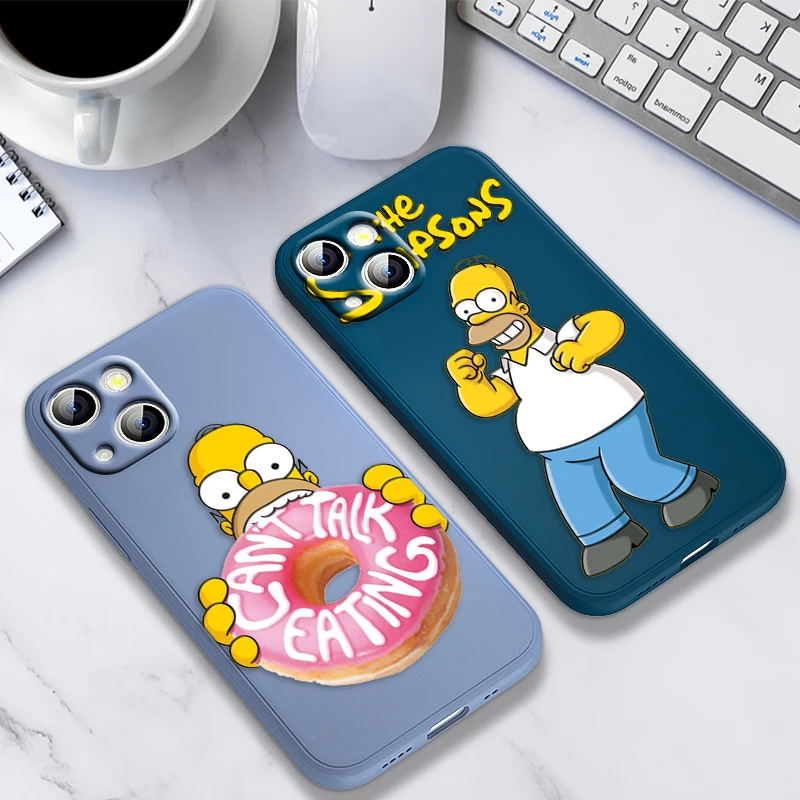 The Simpsons Funny Cartoon Case For Apple iPhone 14 13 12 Mini 11 Pro XS MAX XR X 8 7 6S SE Plus Liquid Rope Phone Cover Core |