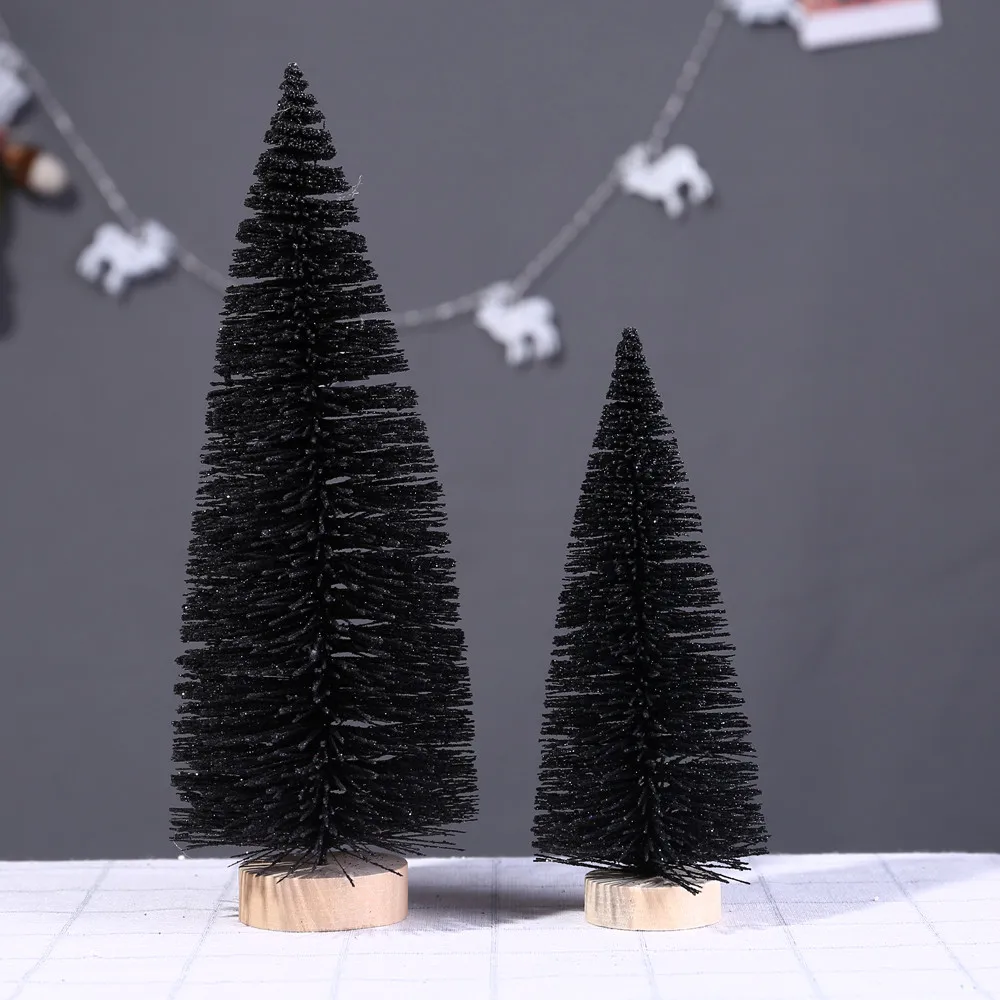 Рождественская елка мини деревянная база сосны DIY ремесла домашний стол топ