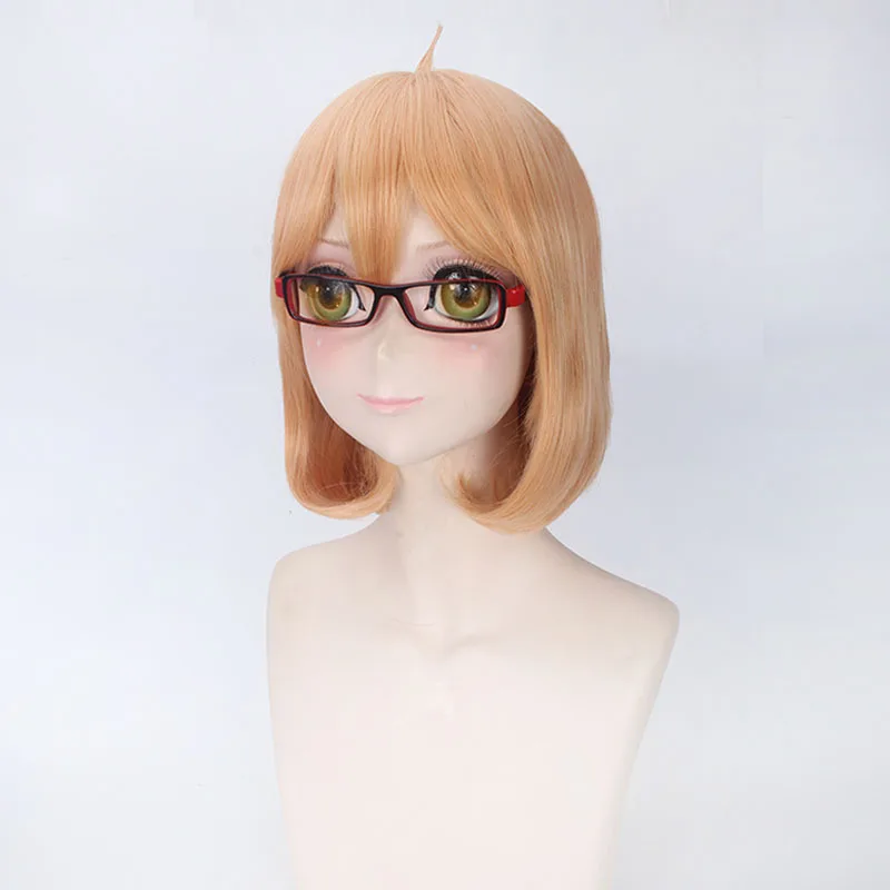 Kyokai No Kanata Мирай Курияма короткий оранжевый розовый синтетический парик для