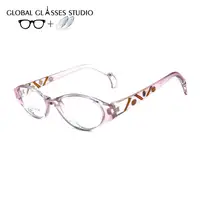 5117 Super light oval lens cute kids glasses Flexible plastic titanium frame pink color bear model girls prescription glasses