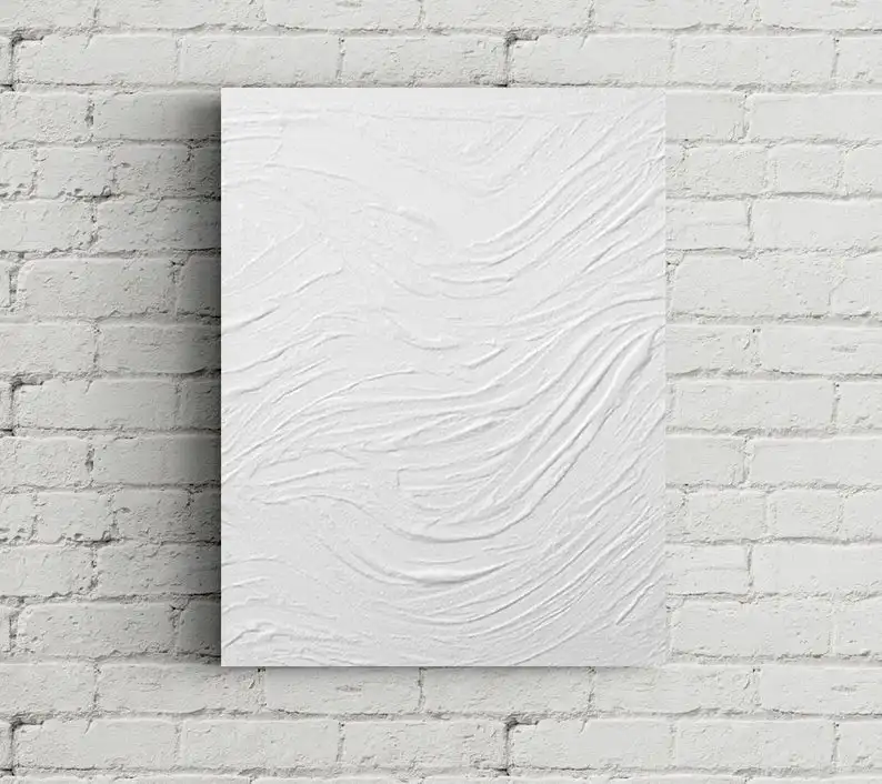 

White Texture Painting Oversize Wall Art Abstract Miniml White Painting Canvas Wall Painting For Living Room Large Canvas Art