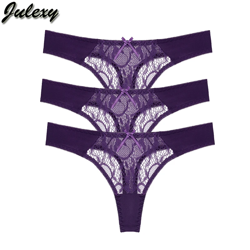 Женские прозрачные трусики Julexy однотонные кружевные с вырезами женское нижнее