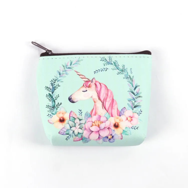 Cosmetic Bag Fashion Women Brand makeup bags Cute Unicorn zero small fresh coin bag headset PVC candy Bags | Багаж и сумки