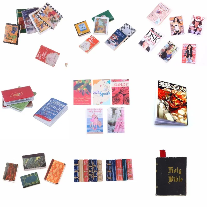 1:12 мини книги кукольный домик миниатюрное книжное украшение притворяться играть