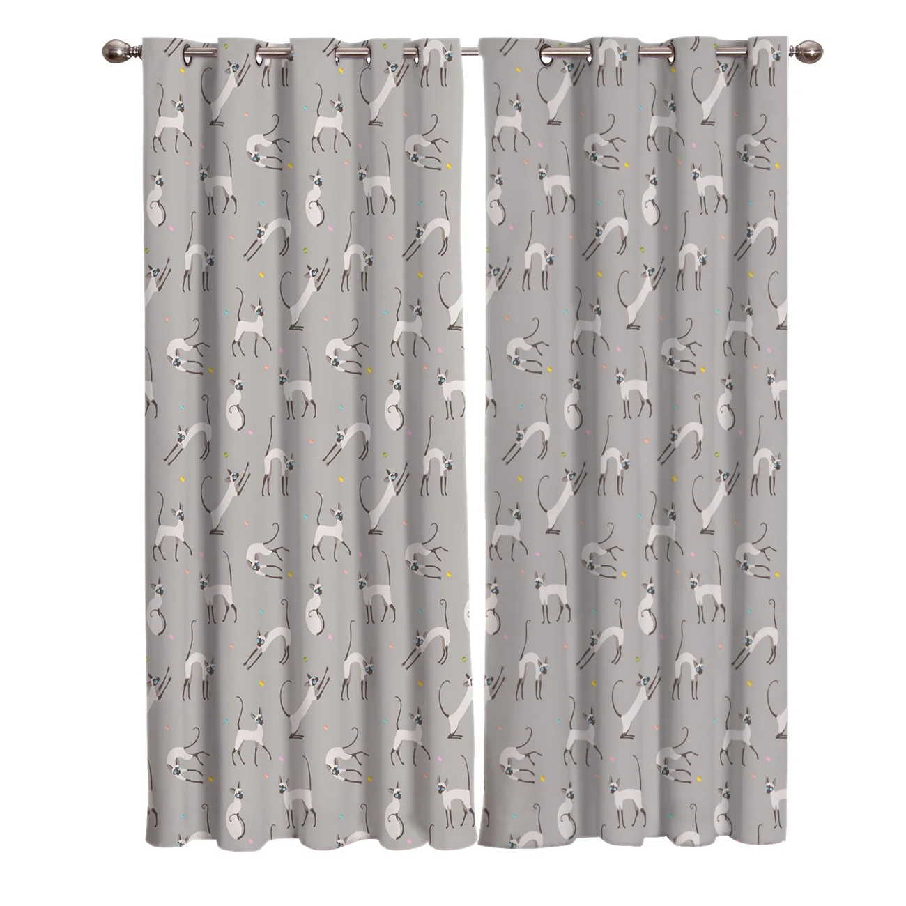 Оконные шторы с изображением кота из мультфильма для гостиной декоративные