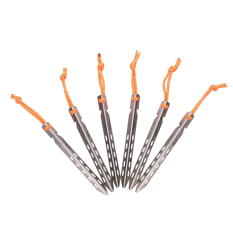 

1pcs Titanium Tent Stake Titanium Tent Peg V Shape Titanium Spike Windproof Titanium Tent Nail Accessories Outdoor Camping